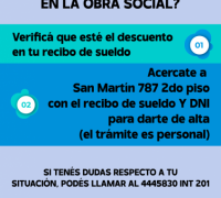 Informacin importante sobre alta de la obra social